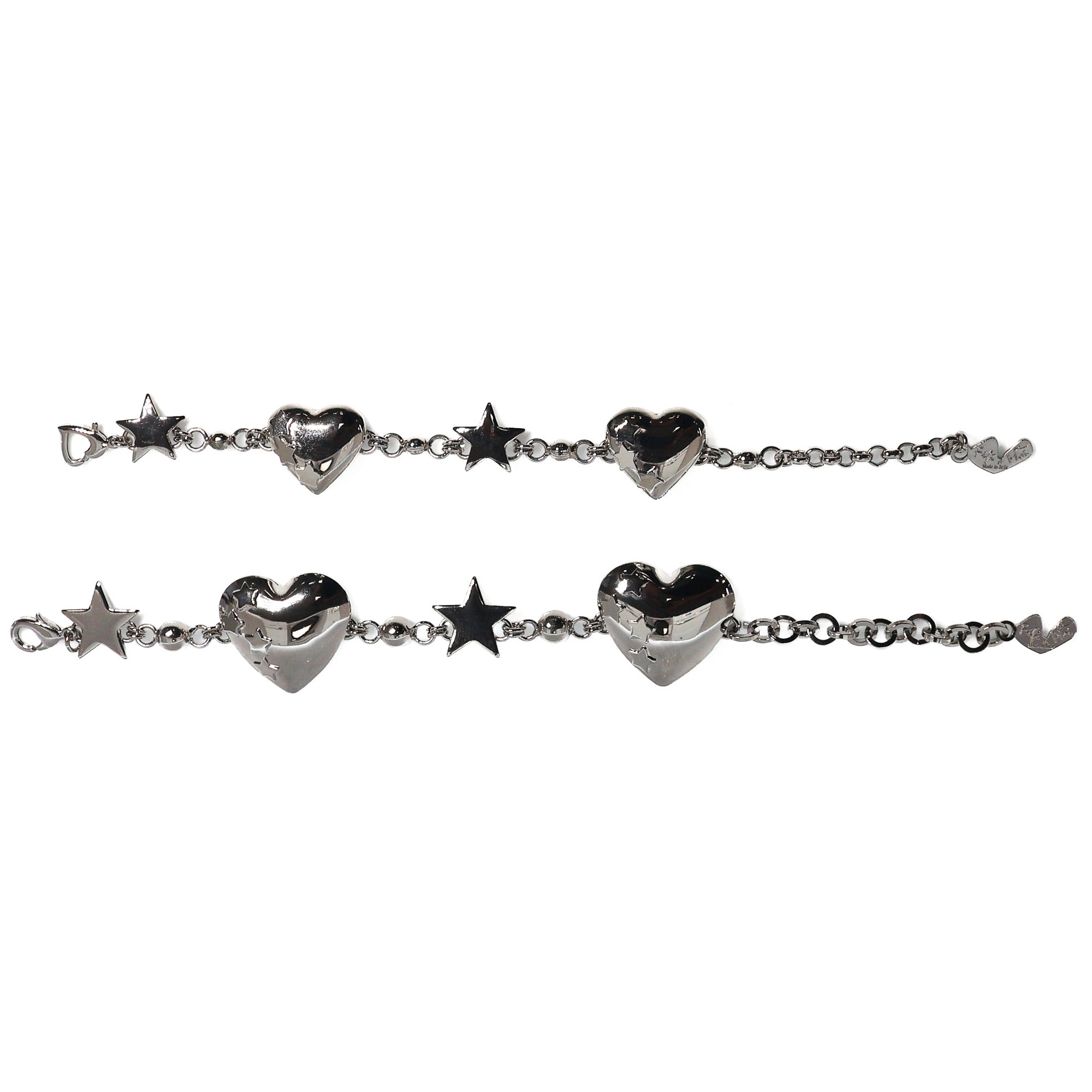 Bracciale Due Cuori e Due Stelle Battito Mamma