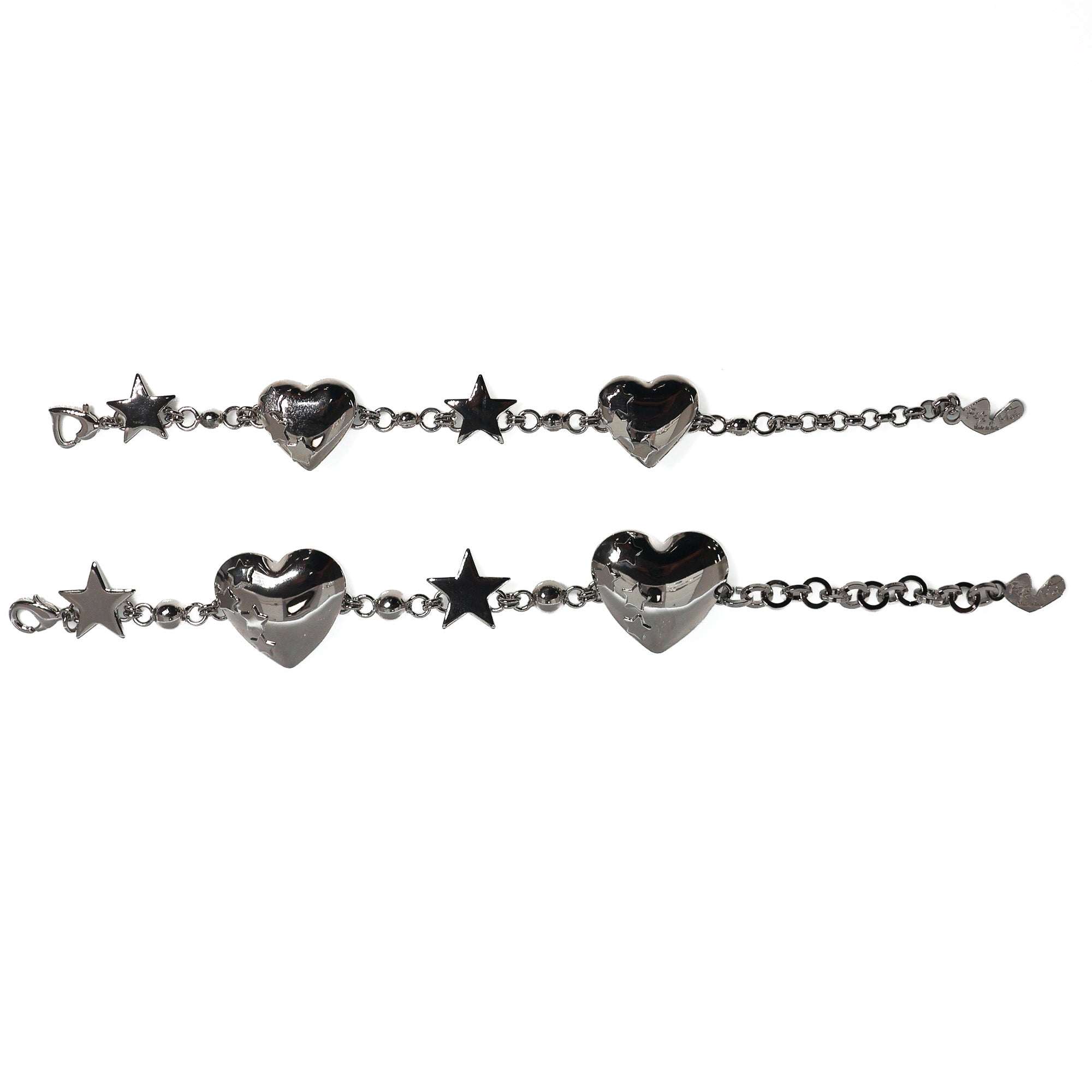 Bracciale Due Cuori e Due Stelle Battito Bambina