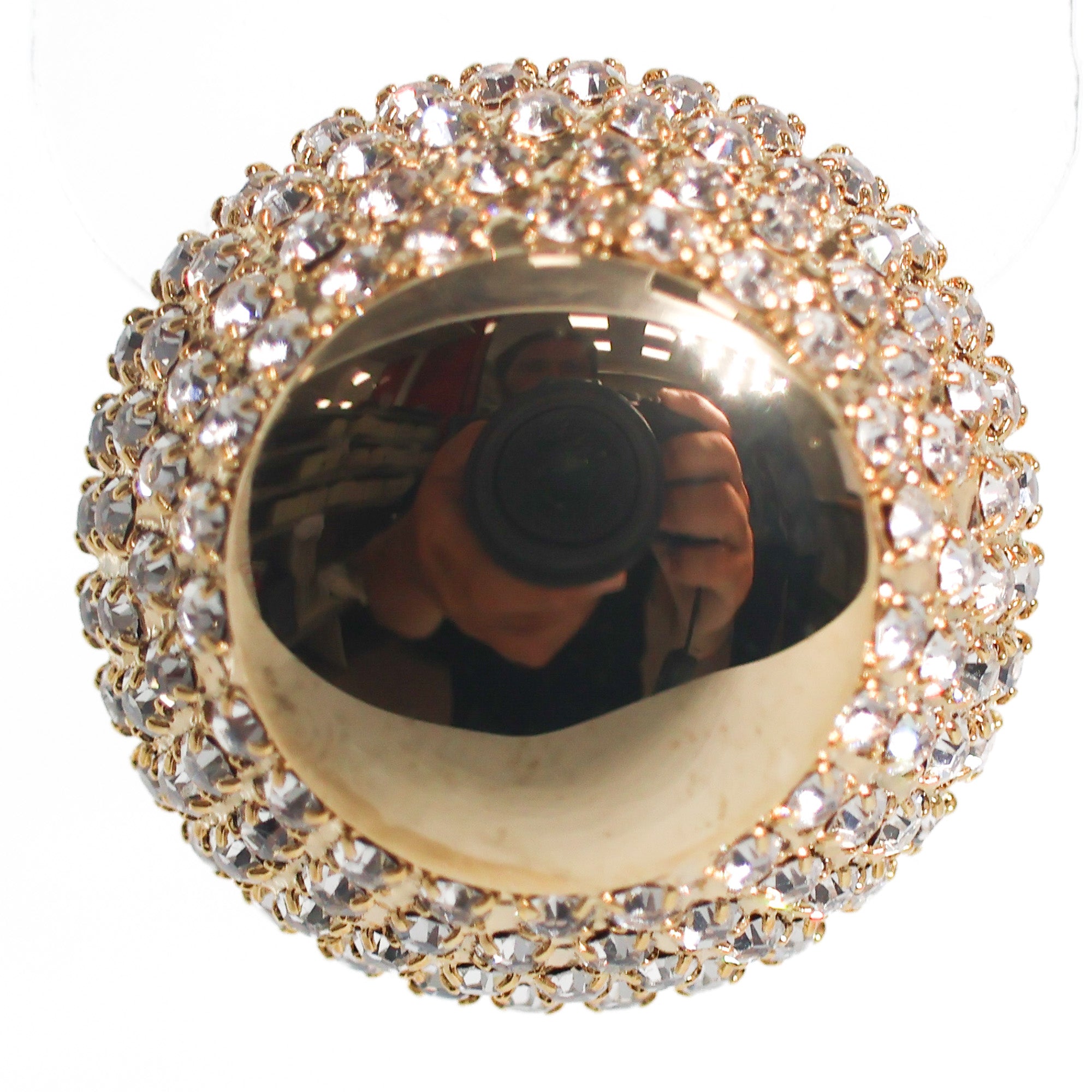 Toppina Bombata Pavé di Strass con Cupola in Metallo Tocchi